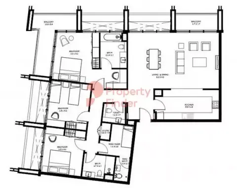 Floor plan, 3 Bed