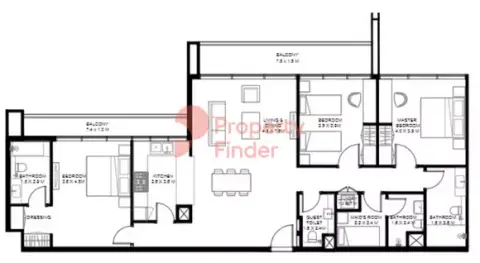 Floor plan, 3 Bed