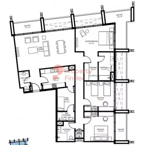 Floor plan, 3 Bed