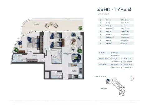 Floor plan, 2 Bed