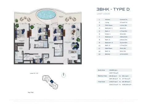 Floor plan, 3 Bed