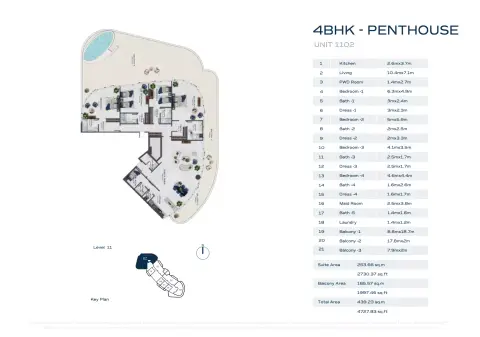 Floor plan, 4 Bed