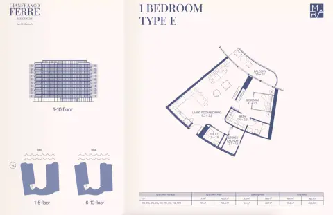 Floor plan, 1 Bed