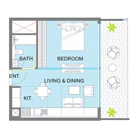 Floor plan, 1 Bed