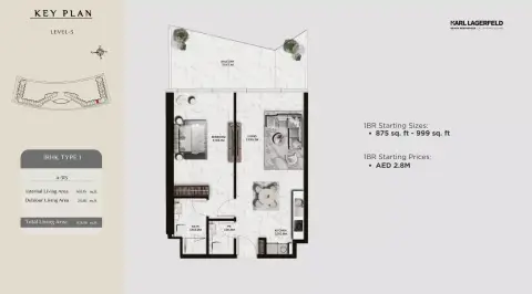 Floor plan, 1 Bed