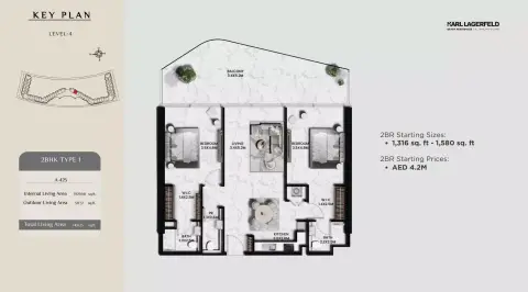 Floor plan, 2 Bed