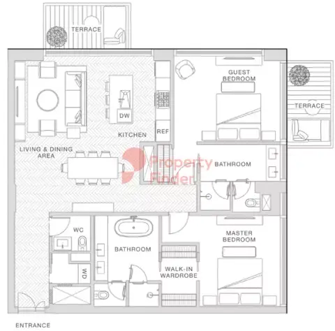 Floor plan, 2 Bed