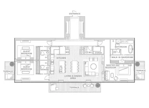 Floor plan, 3 Bed