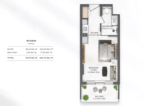 Floor plan, Studio