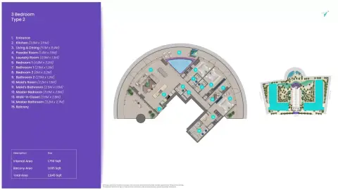 Floor plan, 3 Bed