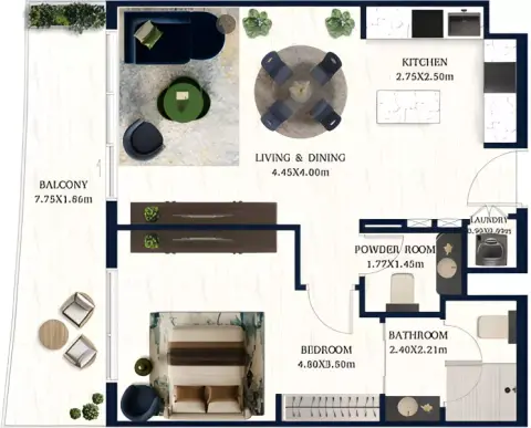 Floor plan, 1 Bed