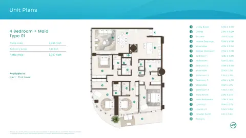 Floor plan, 4 Bed