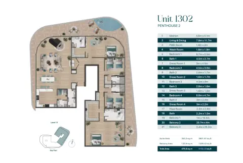Floor plan, 4 Bed