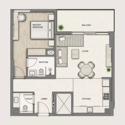 Floor plan, 1 Bed