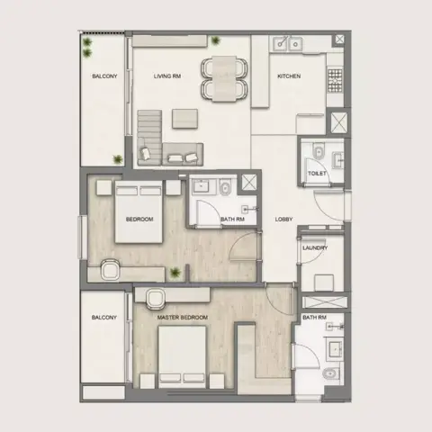 Floor plan, 2 Bed