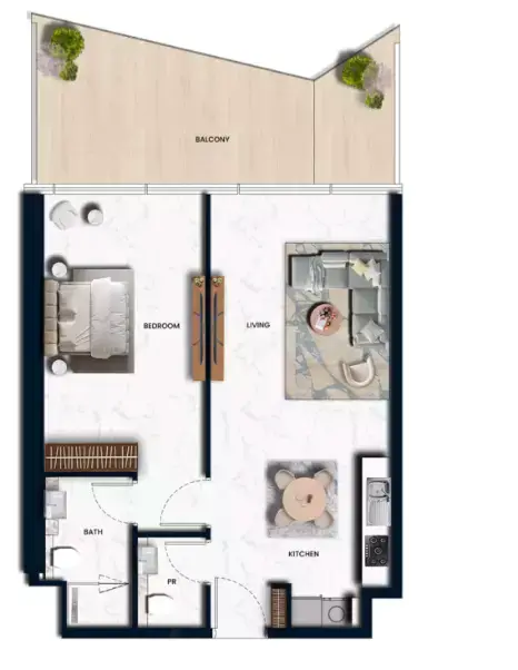 Floor plan, 1 Bed