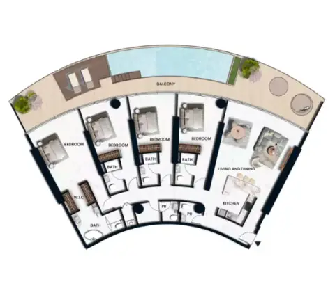 Floor plan, 4 Bed