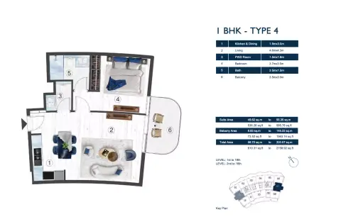 Floor plan, 1 Bed