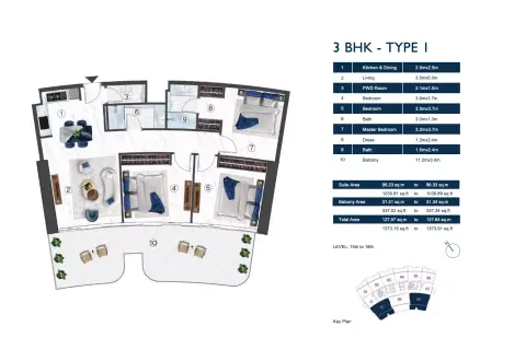 Floor plan, 3 Bed