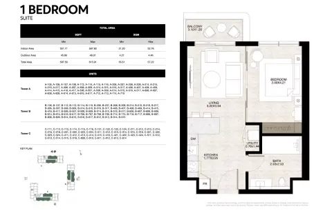 Floor plan, 1 Bed