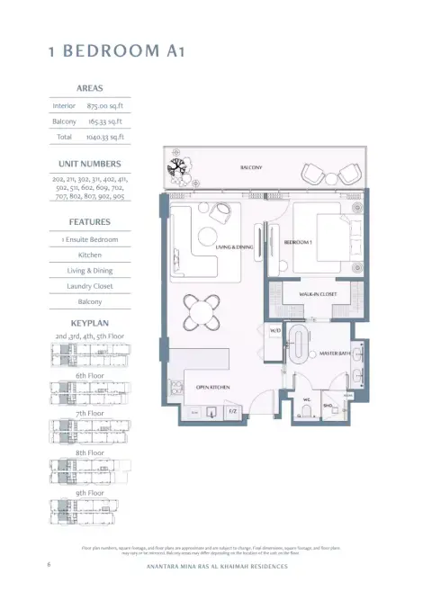 Floor plan, 1 Bed