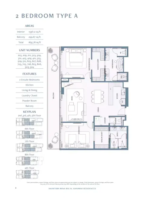 Floor plan, 2 Bed