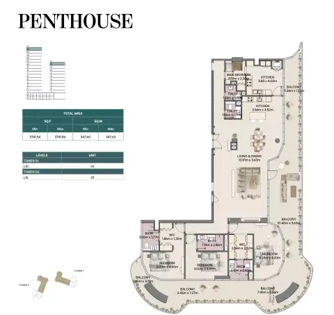 Floor plan, 3 Bed
