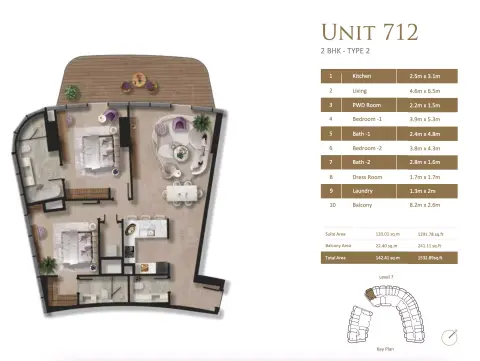 Floor plan, 2 Bed