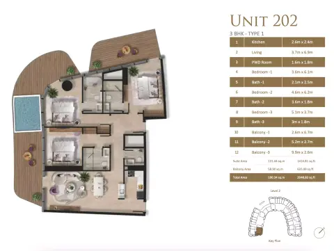 Floor plan, 3 Bed