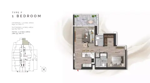 Floor plan, 1 Bed