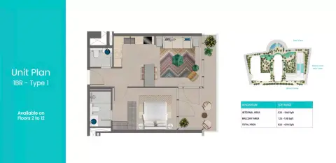 Floor plan, 1 Bed