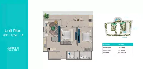 Floor plan, 2 Bed