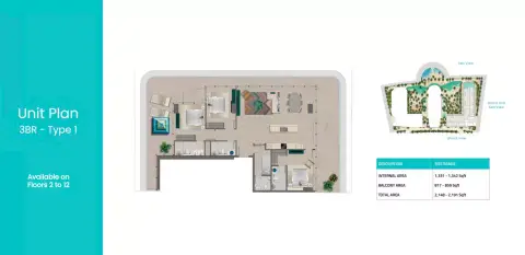 Floor plan, 3 Bed