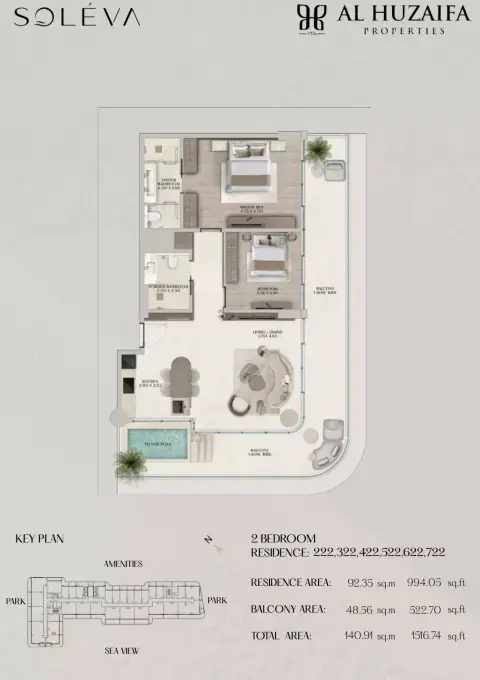 Floor plan, 2 Bed