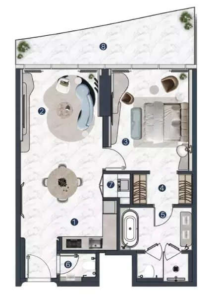 Floor plan, 1 Bed
