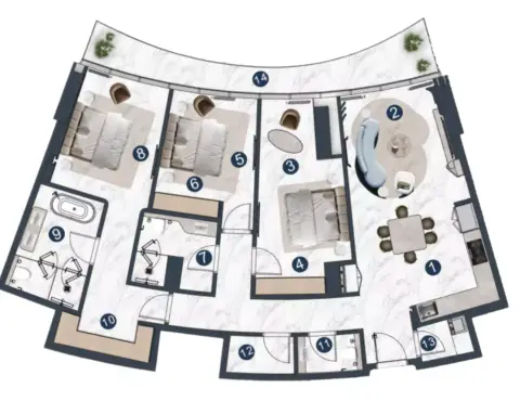 Floor plan, 3 Bed
