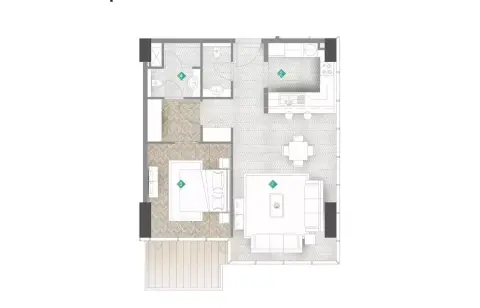 Floor plan, 1 Bed