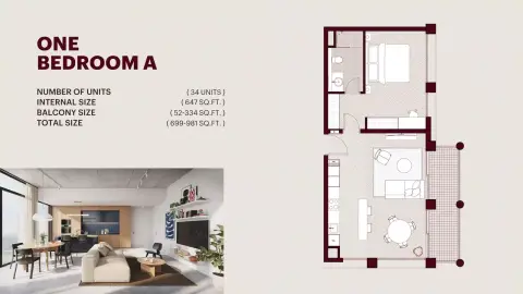 Floor plan, 1 Bed