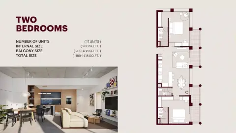 Floor plan, 2 Bed