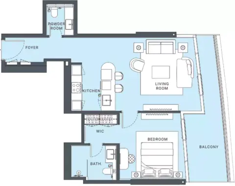 Floor plan, 1 Bed