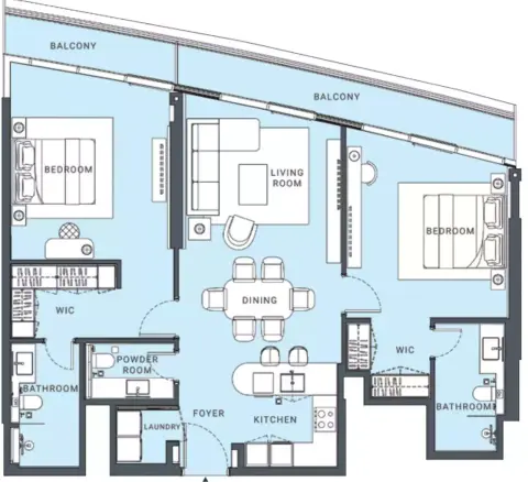 Floor plan, 2 Bed