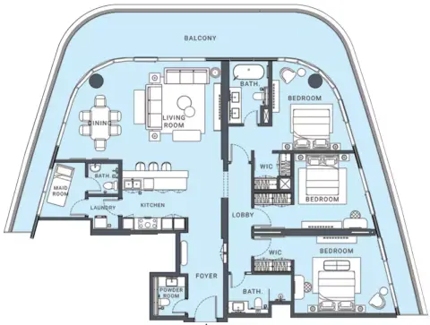 Floor plan, 3 Bed