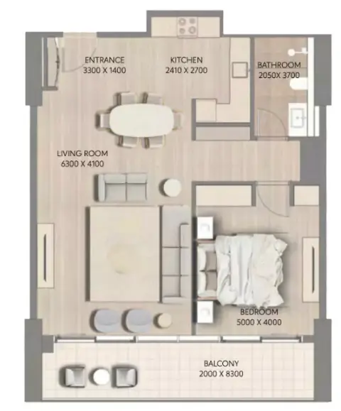 Floor plan, 1 Bed