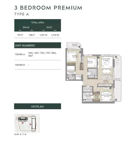 Floor plan, 3 Bed