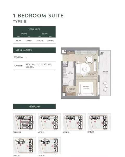 Floor plan, 1 Bed