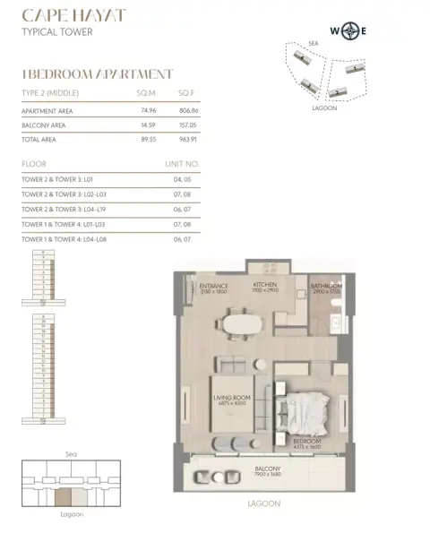 Floor plan, 1 Bed