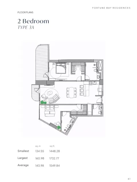 Floor plan, 2 Bed