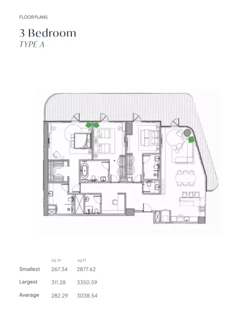 Floor plan, 3 Bed