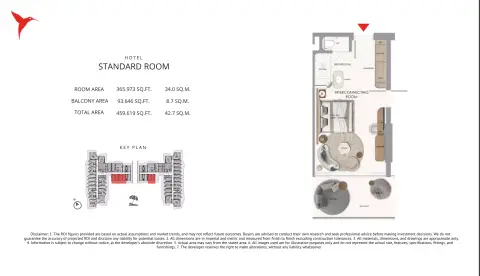 Floor plan, 1 Bed