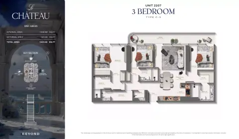 Le Chateau floor plan, 3 Bed, 1,644–1,806 sq ft